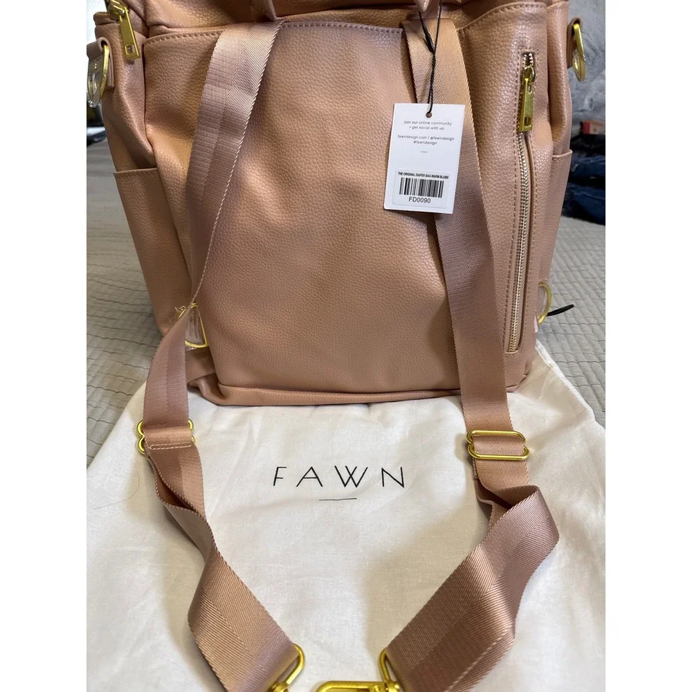 Fawn Design The Original Diaper Bag Warm Blush Vegan Leather Backpack NEW Unisex